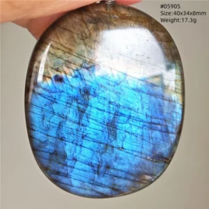 Purple Labradorite Water Drop Pendant with Gold Flash - Image 32