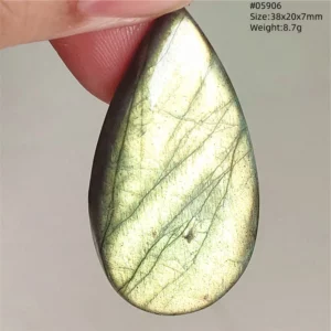 Purple Labradorite Water Drop Pendant with Gold Flash - Image 34