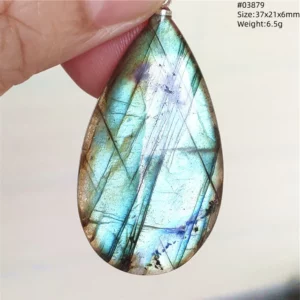 Purple Labradorite Water Drop Pendant with Gold Flash - Image 54