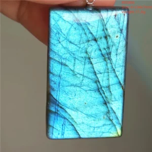 Purple Labradorite Water Drop Pendant with Gold Flash - Image 3