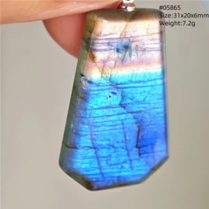 Purple Labradorite Water Drop Pendant with Gold Flash - Image 8