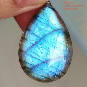 Purple Labradorite Water Drop Pendant with Gold Flash - Image 36