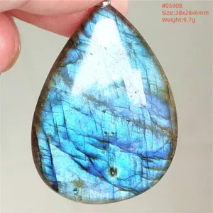 Purple Labradorite Water Drop Pendant with Gold Flash - Image 37