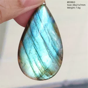 Purple Labradorite Water Drop Pendant with Gold Flash - Image 31