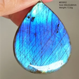 Purple Labradorite Water Drop Pendant with Gold Flash - Image 1