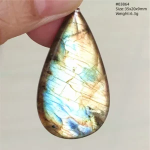 Purple Labradorite Water Drop Pendant with Gold Flash - Image 33