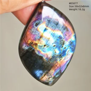 Purple Labradorite Water Drop Pendant with Gold Flash - Image 5