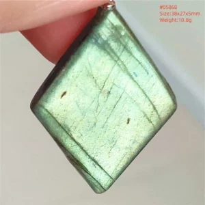 Purple Labradorite Water Drop Pendant with Gold Flash - Image 11