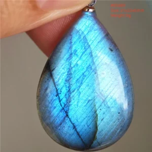 Purple Labradorite Water Drop Pendant with Gold Flash - Image 56