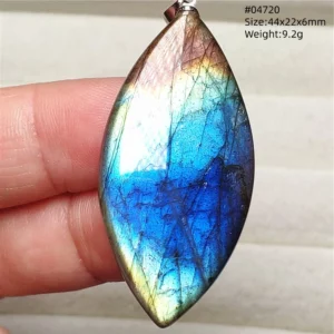 Purple Labradorite Water Drop Pendant with Gold Flash - Image 21