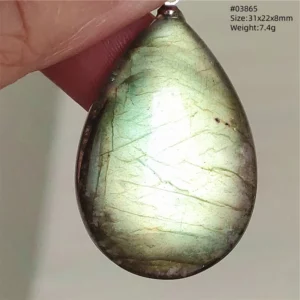 Purple Labradorite Water Drop Pendant with Gold Flash - Image 35