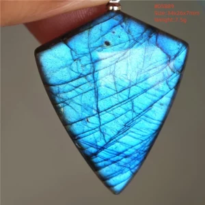 Purple Labradorite Water Drop Pendant with Gold Flash - Image 6