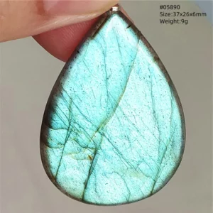 Purple Labradorite Water Drop Pendant with Gold Flash - Image 59