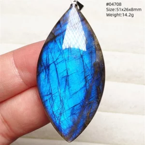 Purple Labradorite Water Drop Pendant with Gold Flash - Image 50