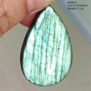 Purple Labradorite Water Drop Pendant with Gold Flash - Image 12