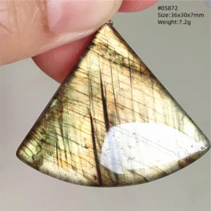 Purple Labradorite Water Drop Pendant with Gold Flash - Image 14