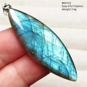 Purple Labradorite Water Drop Pendant with Gold Flash - Image 20