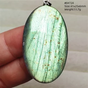 Purple Labradorite Water Drop Pendant with Gold Flash - Image 27
