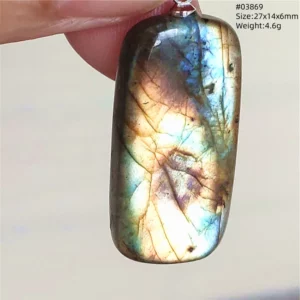 Purple Labradorite Water Drop Pendant with Gold Flash - Image 49