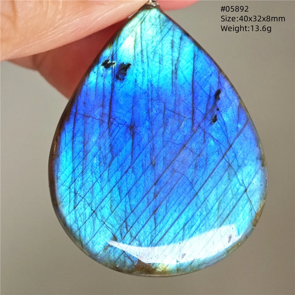 Purple Labradorite Water Drop Pendant with Gold Flash