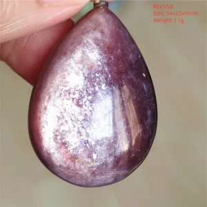 Purple Lepidolite & Red Tourmaline Flash Pendant Necklace - Image 2