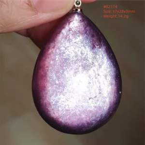Purple Lepidolite & Red Tourmaline Flash Pendant Necklace - Image 71