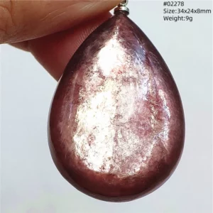 Purple Lepidolite & Red Tourmaline Flash Pendant Necklace - Image 20