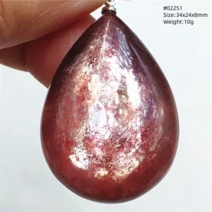 Purple Lepidolite & Red Tourmaline Flash Pendant Necklace - Image 44