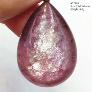 Purple Lepidolite & Red Tourmaline Flash Pendant Necklace - Image 72