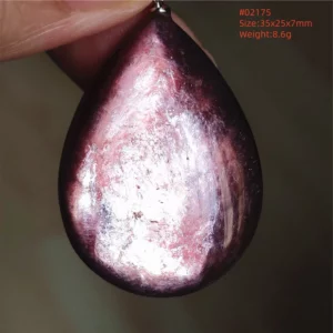 Purple Lepidolite & Red Tourmaline Flash Pendant Necklace - Image 69