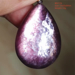 Purple Lepidolite & Red Tourmaline Flash Pendant Necklace - Image 62