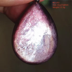 Purple Lepidolite & Red Tourmaline Flash Pendant Necklace - Image 32