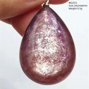 Purple Lepidolite & Red Tourmaline Flash Pendant Necklace - Image 46