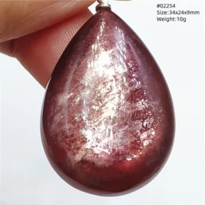 Purple Lepidolite & Red Tourmaline Flash Pendant Necklace - Image 45