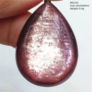 Purple Lepidolite & Red Tourmaline Flash Pendant Necklace - Image 38