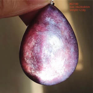 Purple Lepidolite & Red Tourmaline Flash Pendant Necklace - Image 17