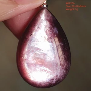 Purple Lepidolite & Red Tourmaline Flash Pendant Necklace - Image 34