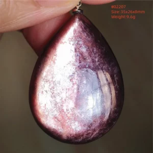 Purple Lepidolite & Red Tourmaline Flash Pendant Necklace - Image 33