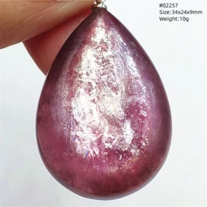 Purple Lepidolite & Red Tourmaline Flash Pendant Necklace - Image 42