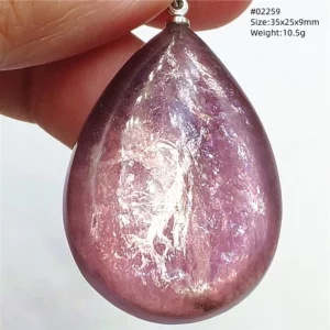 Purple Lepidolite & Red Tourmaline Flash Pendant Necklace - Image 56