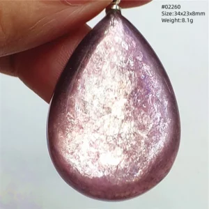 Purple Lepidolite & Red Tourmaline Flash Pendant Necklace - Image 54