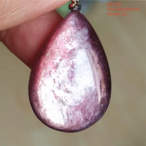 Purple Lepidolite & Red Tourmaline Flash Pendant Necklace - Image 3