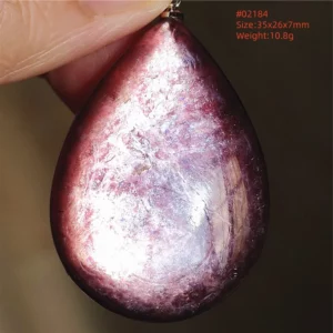 Purple Lepidolite & Red Tourmaline Flash Pendant Necklace - Image 9