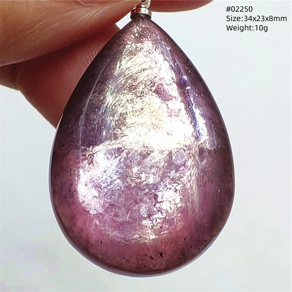 Purple Lepidolite & Red Tourmaline Flash Pendant Necklace