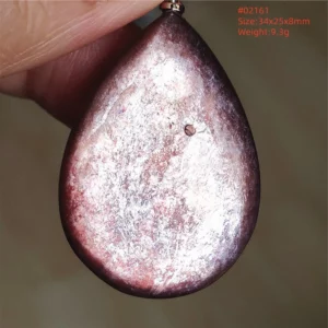 Purple Lepidolite & Red Tourmaline Flash Pendant Necklace - Image 36