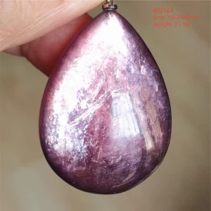 Purple Lepidolite & Red Tourmaline Flash Pendant Necklace - Image 55