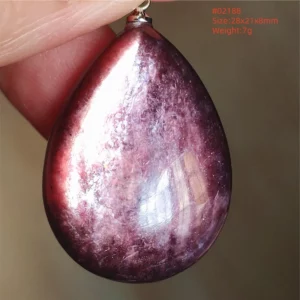 Purple Lepidolite & Red Tourmaline Flash Pendant Necklace - Image 25