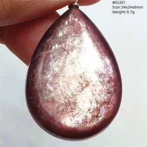 Purple Lepidolite & Red Tourmaline Flash Pendant Necklace - Image 59