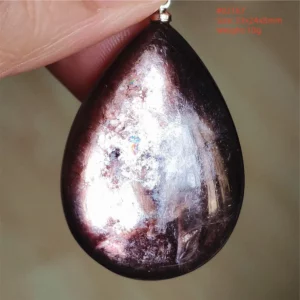 Purple Lepidolite & Red Tourmaline Flash Pendant Necklace - Image 57