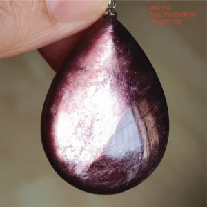 Purple Lepidolite & Red Tourmaline Flash Pendant Necklace - Image 4